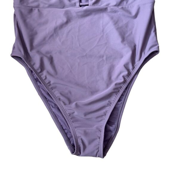 Shade & Shore Women's Torso Plunge Front Swimsuit Mauve Purple XLARGE NWT - Picture 6 of 12